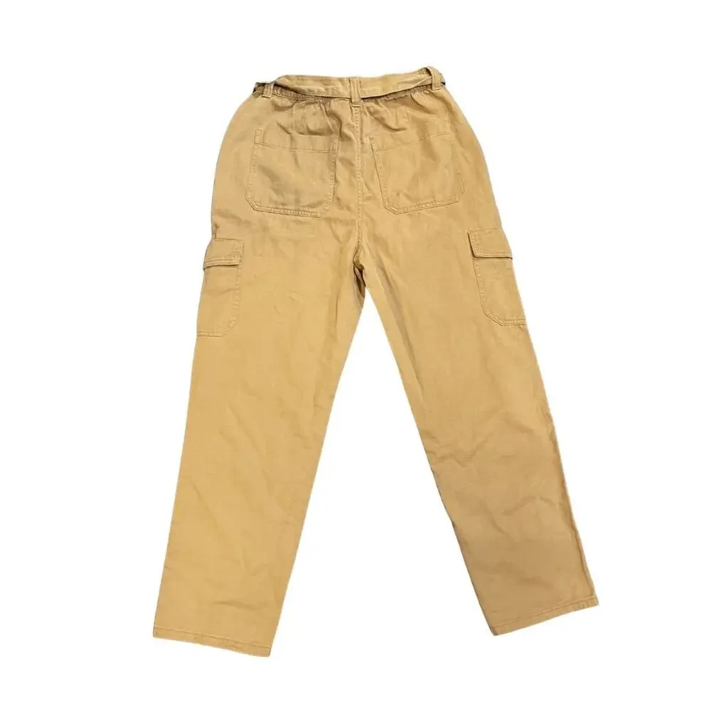 ana A New Approach Brown Cargo Pants Tie Waist 12 Pockets Casual Streetwear NWT - Picture 2 of 5